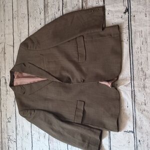 Lauren Ralph Lauren Men's Black Tan Brown Wool Blazer 44 L